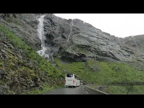 Driving up and down Trollstigen among the clouds